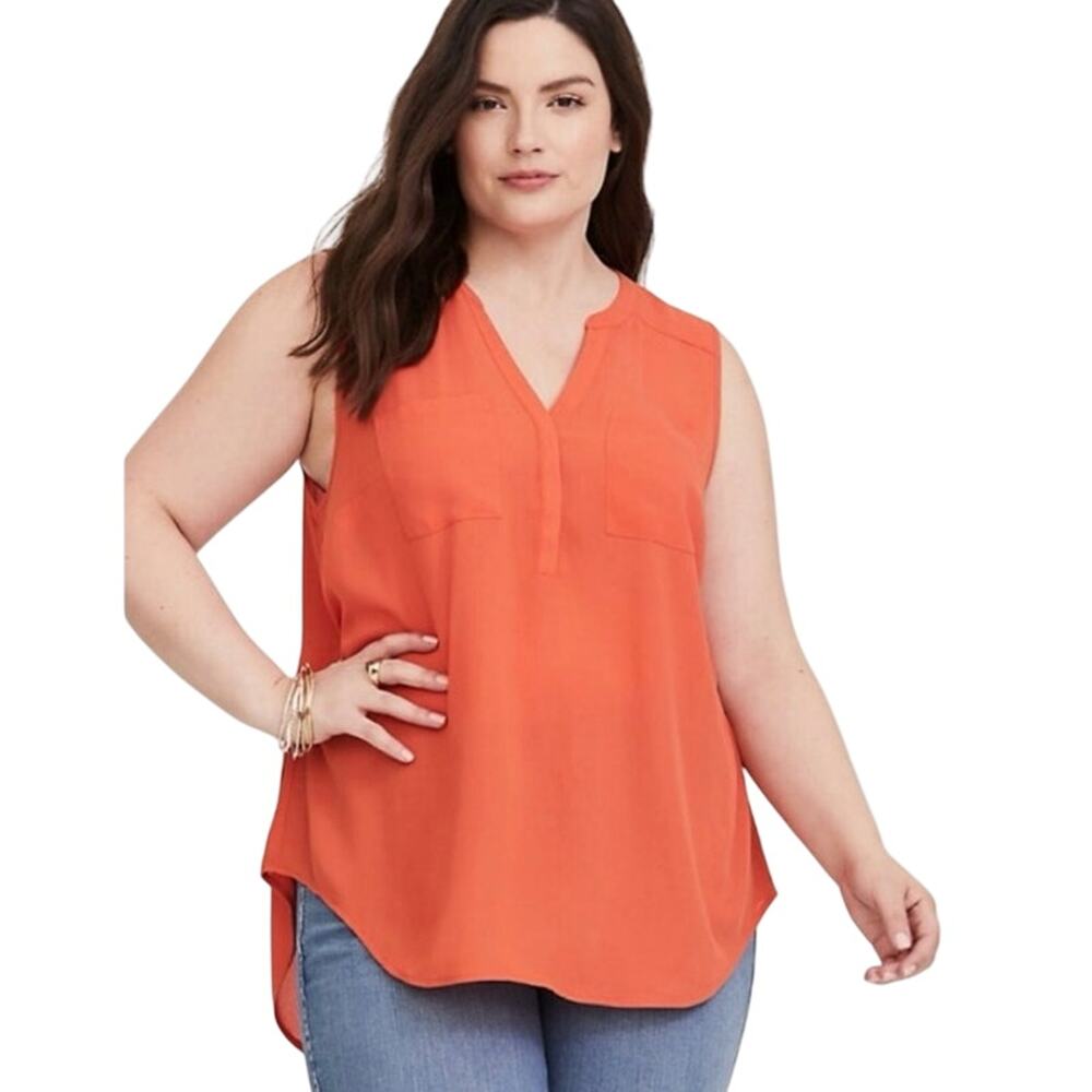 Torrid georgette sleeveless coral blouse size 5X